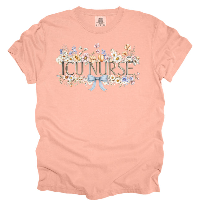 Spring Floral Nurse - Comfort Colors T-Shirt