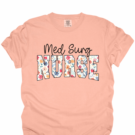 MedSurg Floral- Comfort Colors T-Shirt
