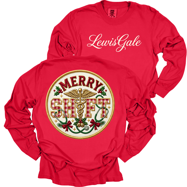 LewisGale Merry Shift  - Comfort Colors Long Sleeve