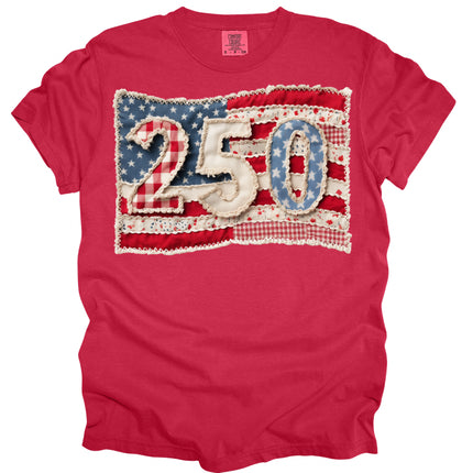 Faux Embroidery Flag with 250- Comfort Colors T-Shirt