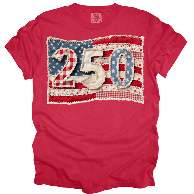 Faux Embroidery Flag with 250- Comfort Colors T-Shirt
