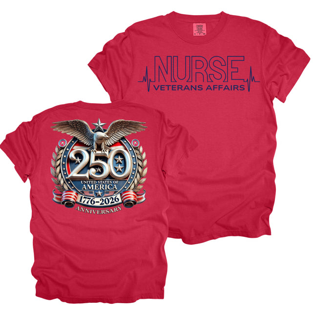 250 America Emblem VA Nurse - Comfort Colors T-Shirt