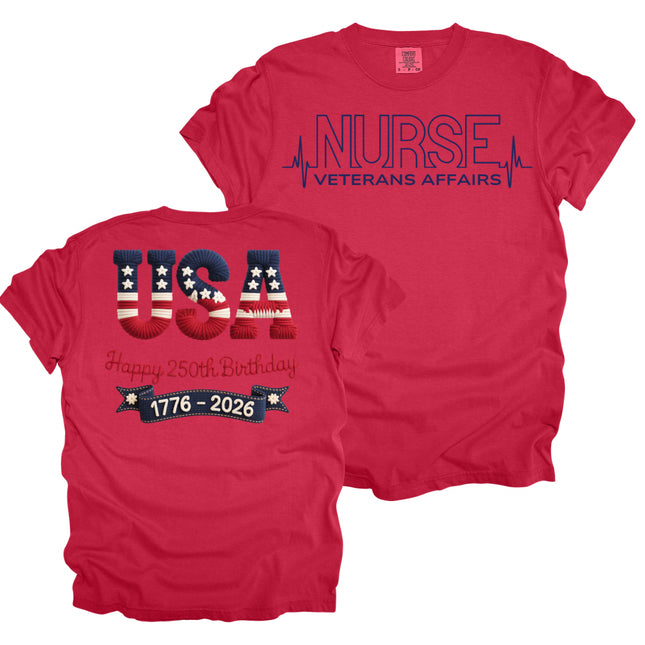 Red, White, Blue USA VA Nurse - Comfort Colors T-Shirt