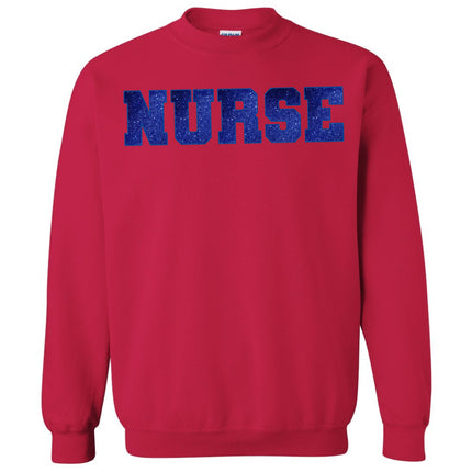 Glitter Embroidered NURSE Crewneck Sweatshirt