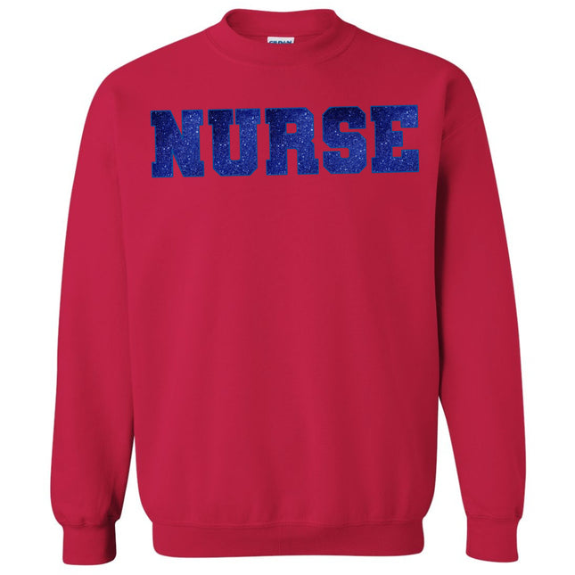 Glitter Embroidered NURSE Crewneck Sweatshirt