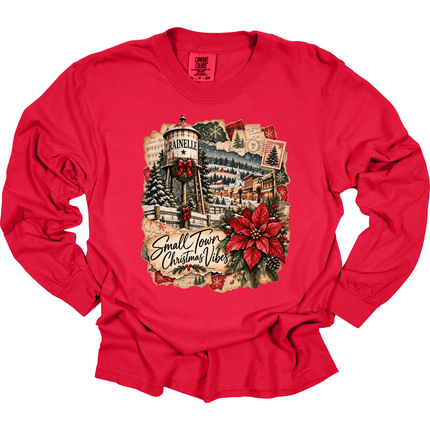 Small Town Christmas Vibes Rainelle WV- Comfort Colors Long Sleeve