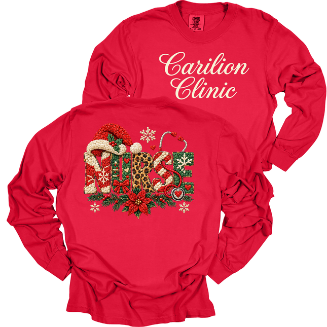 Carilion Clinic Santa Nurse  - Comfort Colors Long Sleeve