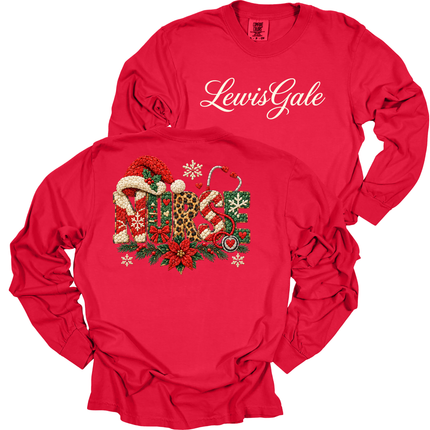 LewisGale Santa Nurse  - Comfort Colors Long Sleeve