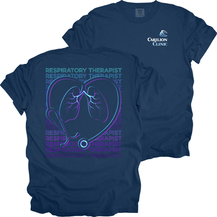 Carilion Clinic Respiratory Therapist Stethoscope Heart - Comfort Colors Apparel