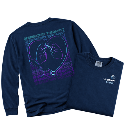 Carilion Clinic Respiratory Therapist Stethoscope Heart - Comfort Colors Apparel