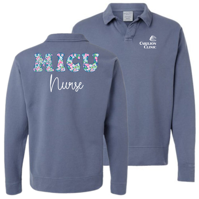 Spring Flowers Nurse with Department- Hanes Comfort Washed Sweatshirt