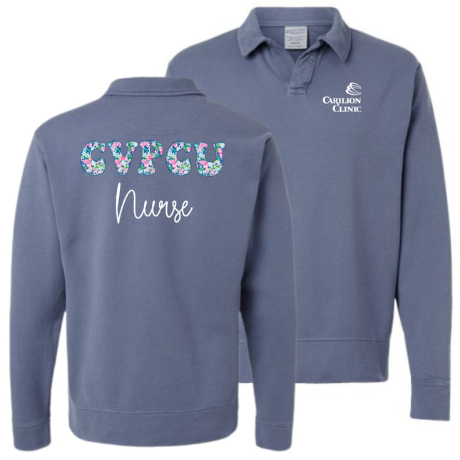 Spring Flowers Nurse with Department- Hanes Comfort Washed Sweatshirt