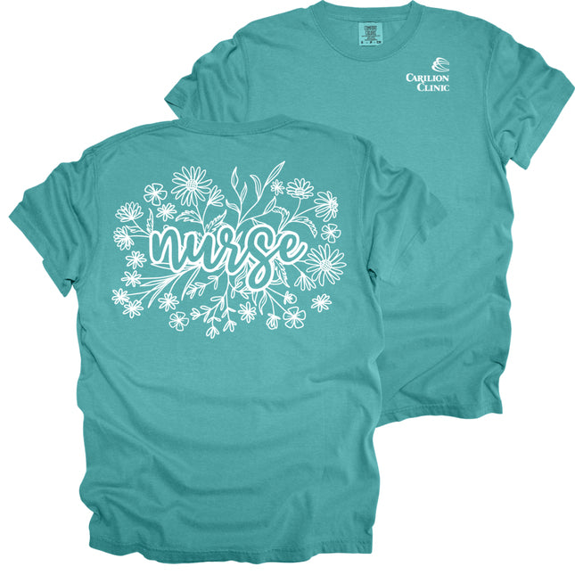Carilion Clinic Floral Wildflower Nurse - Comfort Colors T-Shirt