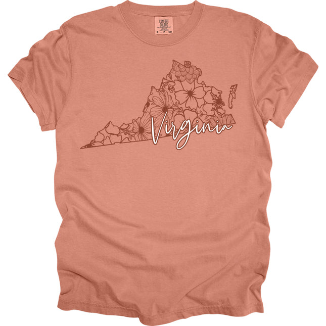 Floral Virginia  - Comfort Colors T-Shirt