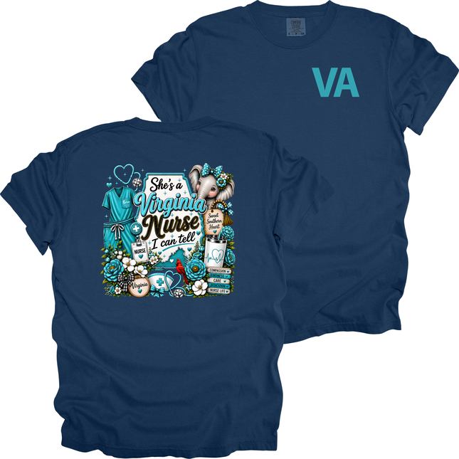 Veterans Affair - She's A Virginia Nurse - Comfort Colors T-Shirt