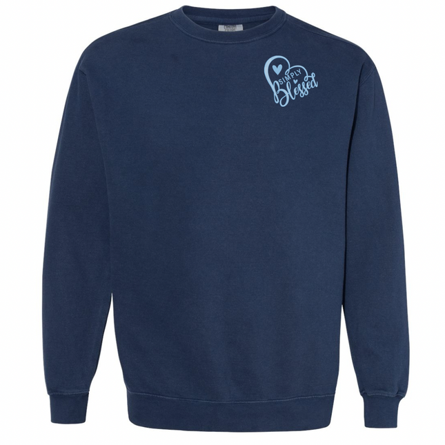 Simply Blessed Embroidered Pocket - Sweatshirt