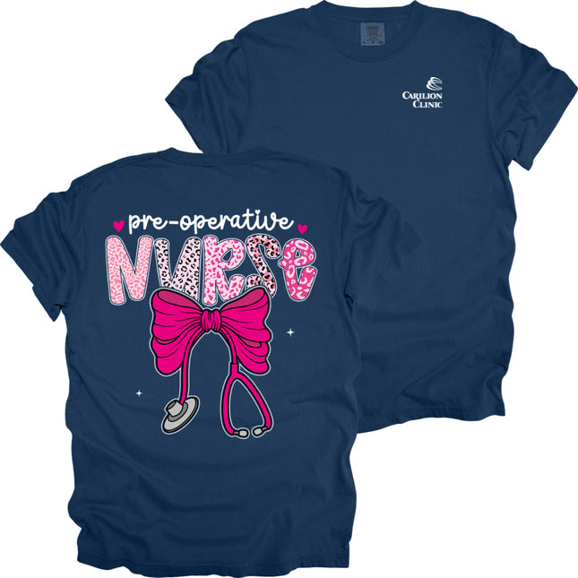 Carilion Clinic Pink Leopard Nurse - Comfort Colors T-Shirt