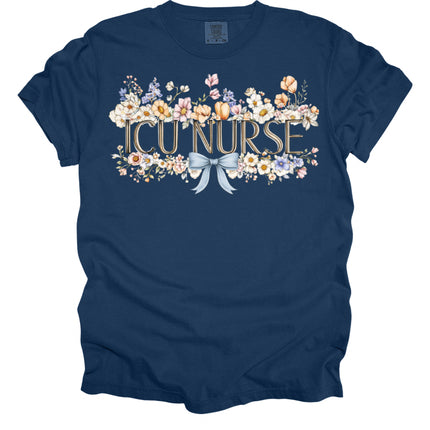 Spring Floral Nurse - Comfort Colors T-Shirt