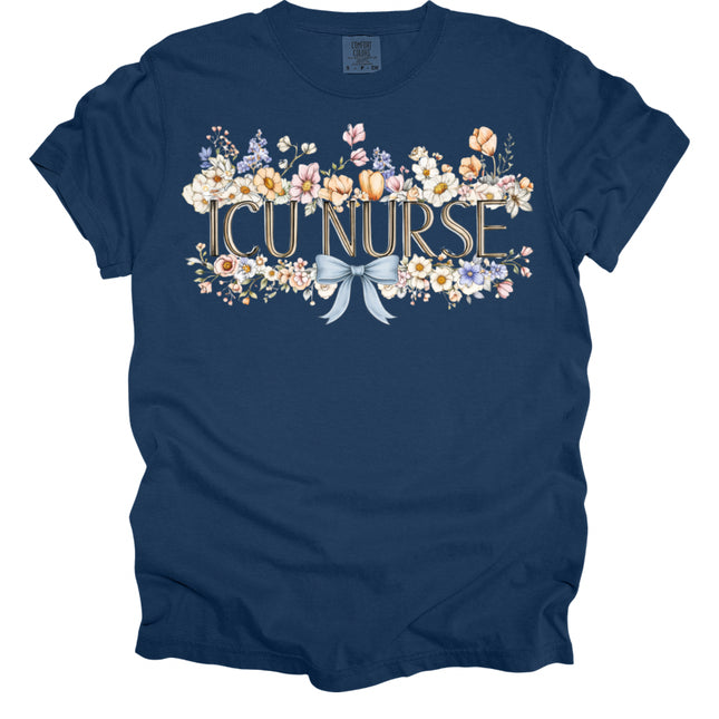 Spring Floral Nurse - Comfort Colors T-Shirt