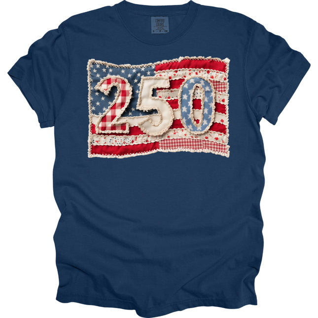 Faux Embroidery Flag with 250- Comfort Colors T-Shirt