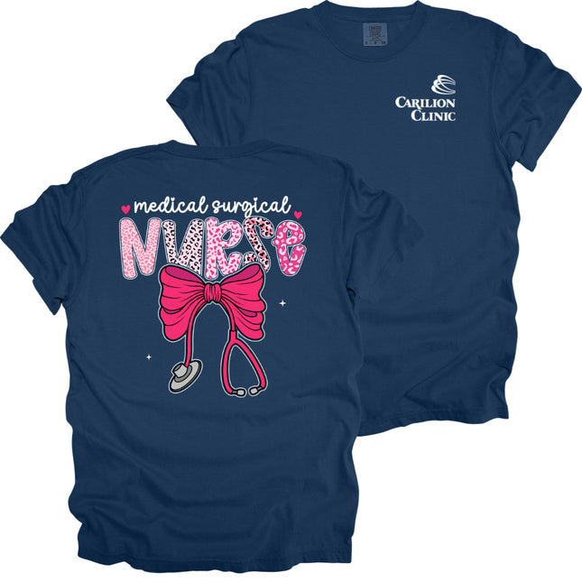Carilion Clinic Pink Leopard Nurse - Comfort Colors T-Shirt
