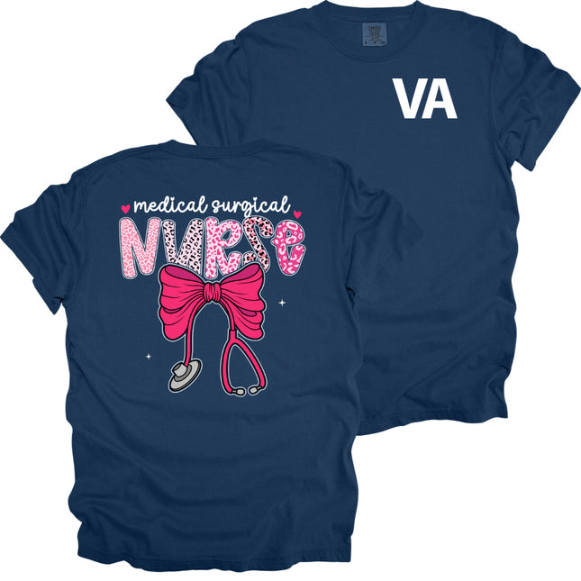 Veteran Affairs Pink Leopard Nurse - Comfort Colors T-Shirt