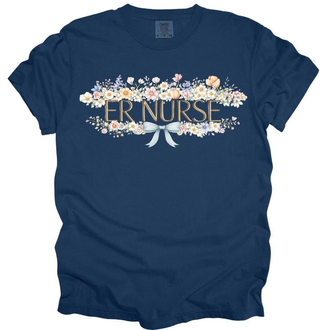 Spring Floral Nurse - Comfort Colors T-Shirt