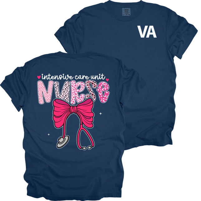 Veteran Affairs Pink Leopard Nurse - Comfort Colors T-Shirt