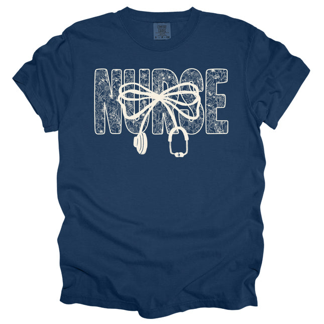 Lace Nurse with Stethoscope - Comfort Colors T-Shirt