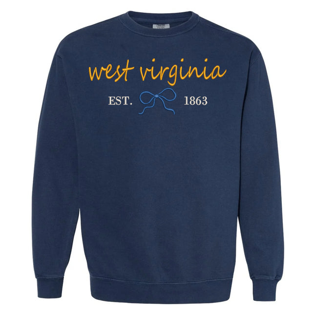West Virginia Embroidered Comfort Color  Sweatshirt