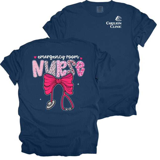 Carilion Clinic Pink Leopard Nurse - Comfort Colors T-Shirt