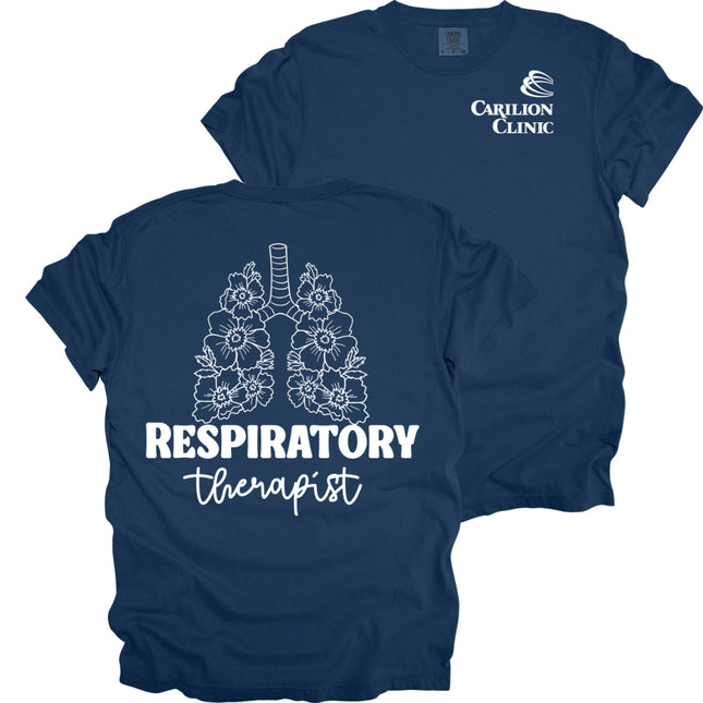 Carilion Clinic Lung Outline Respiratory Therapist - Comfort Colors T-shirt
