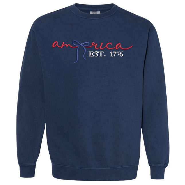 America Embroidered Comfort Color  Sweatshirt