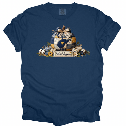 Quilted Fall WV Pumpkin- Comfort Colors Apparel