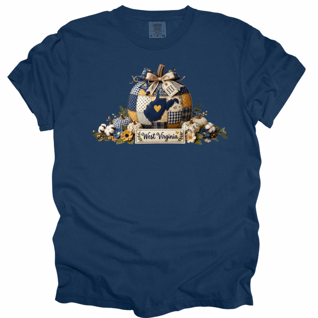 Quilted Fall WV Pumpkin- Comfort Colors Apparel