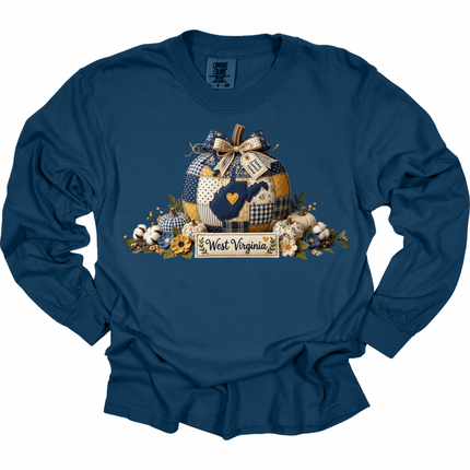 Quilted Fall WV Pumpkin- Comfort Colors Apparel