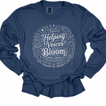 Speech Therapy Helping Voices Bloom - Comfort Colors Apparel