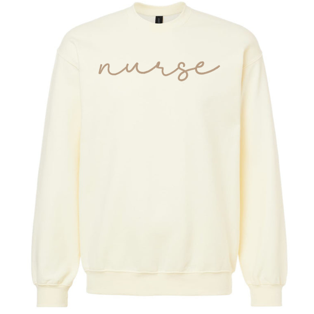 Embroidered Nurse Cursive  Writing Gildan Sweatshirt