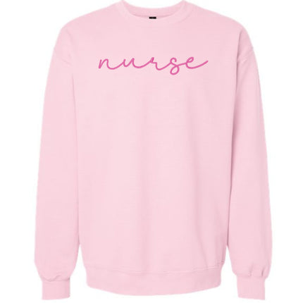 Embroidered Nurse Cursive  Writing Gildan Sweatshirt