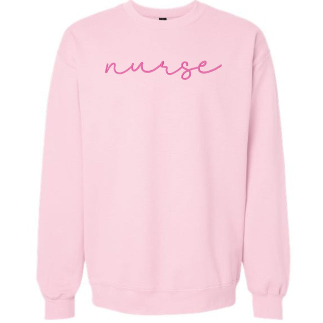 Embroidered Nurse Cursive  Writing Gildan Sweatshirt