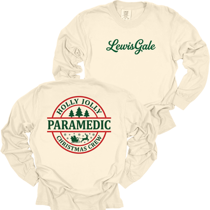 LewisGale Holly Jolly Paramedic - Comfort Colors Long Sleeve