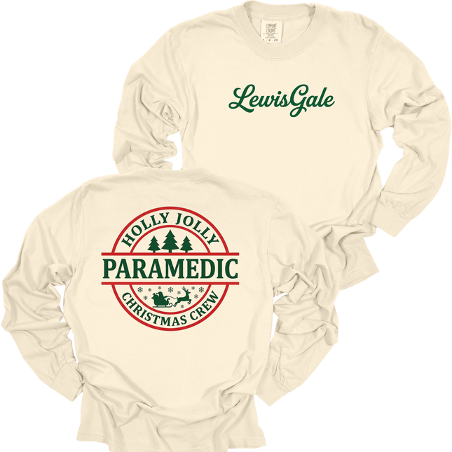 LewisGale Holly Jolly Paramedic - Comfort Colors Long Sleeve