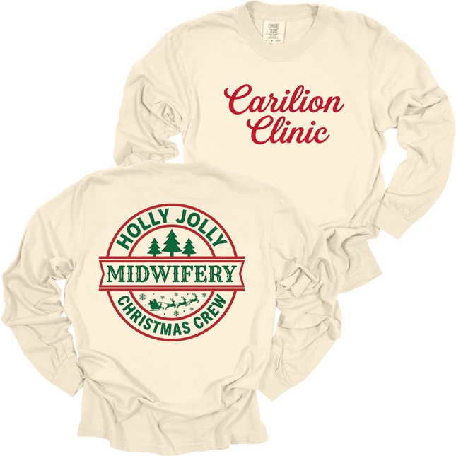 Carilion Clinic Holly Jolly MidWifery - Comfort Colors Long Sleeve