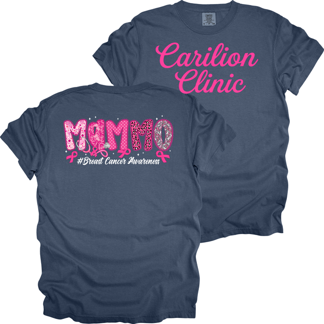 Carilion Clinic Pink Cursive Breast Cancer Awareness per Title- Comfort Colors T-Shirt