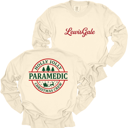 LewisGale Holly Jolly Paramedic - Comfort Colors Long Sleeve