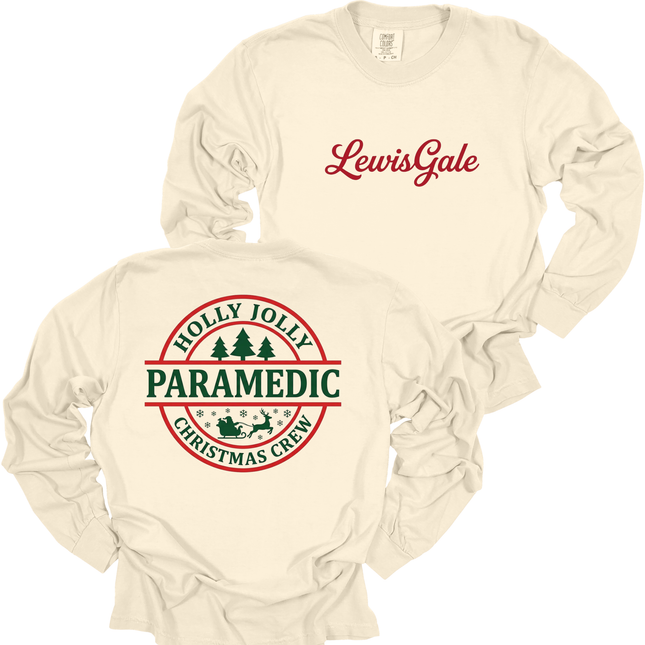 LewisGale Holly Jolly Paramedic - Comfort Colors Long Sleeve