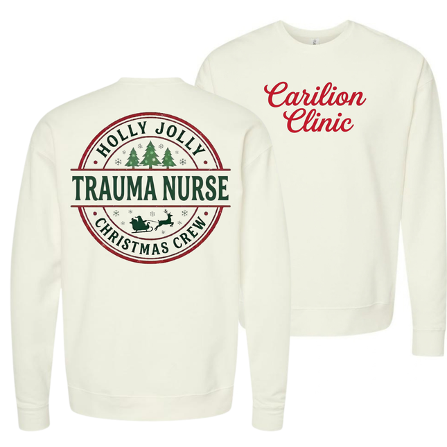 Carilion Clinic Holly Jolly Trauma Nurse - Comfort Colors and Tultex Apparel