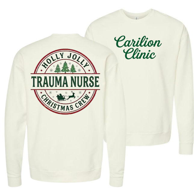 Carilion Clinic Holly Jolly Trauma Nurse - Comfort Colors and Tultex Apparel