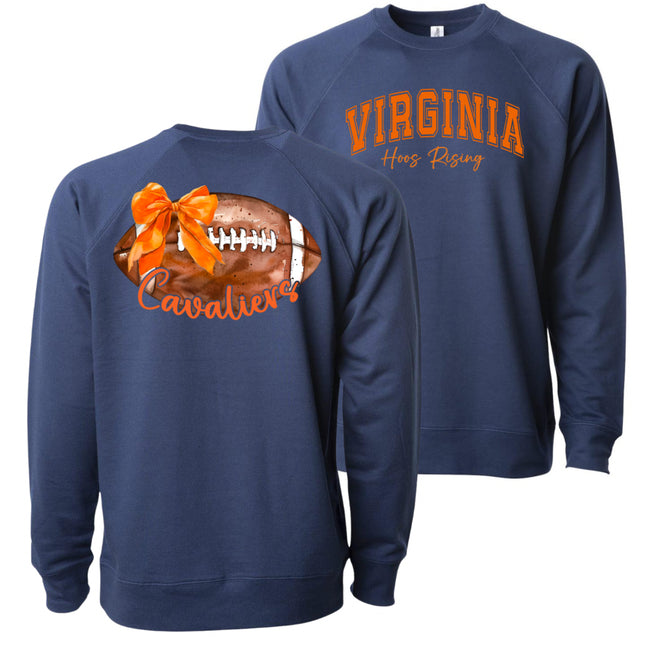 Virginia Hoos Rising with Croquette Bow Football - Gildan Series