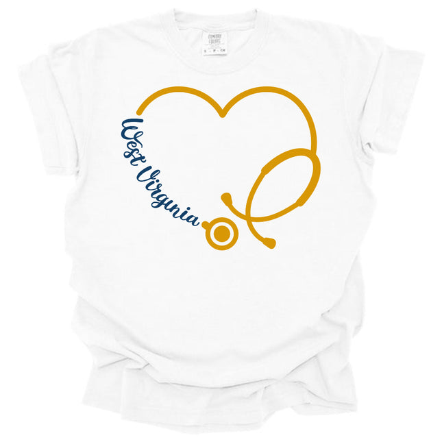 WV Heart Stethoscope - Comfort Colors T-Shirt